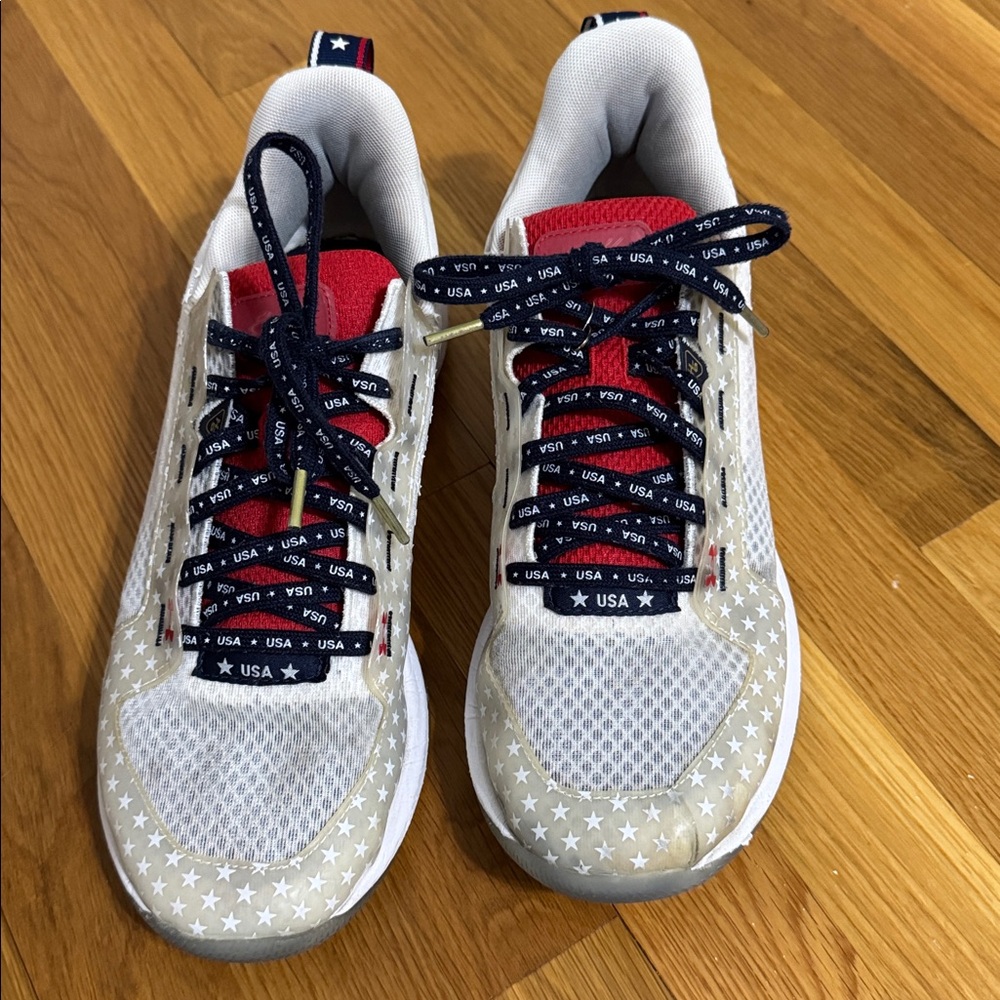 Harper 6 turf shoes with Red and Blue Accents